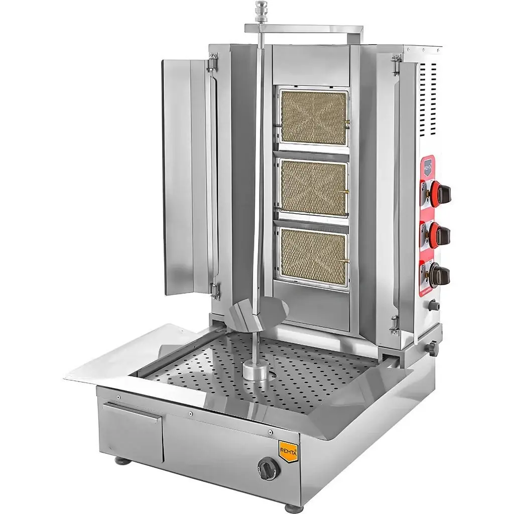D06(A) 3 Radiant Bottom Motor Gas (CE) Doner Kebab Grill