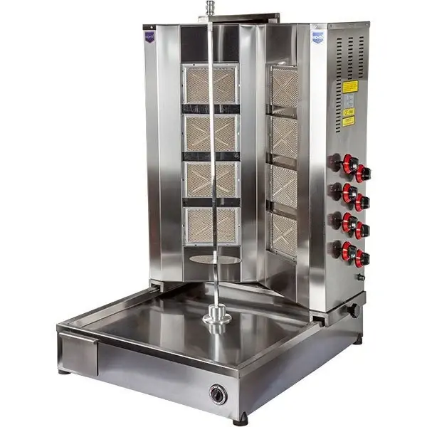 D14(A) 8 Radiant Bottom Motor V Model Gas CE Certified Doner Grill