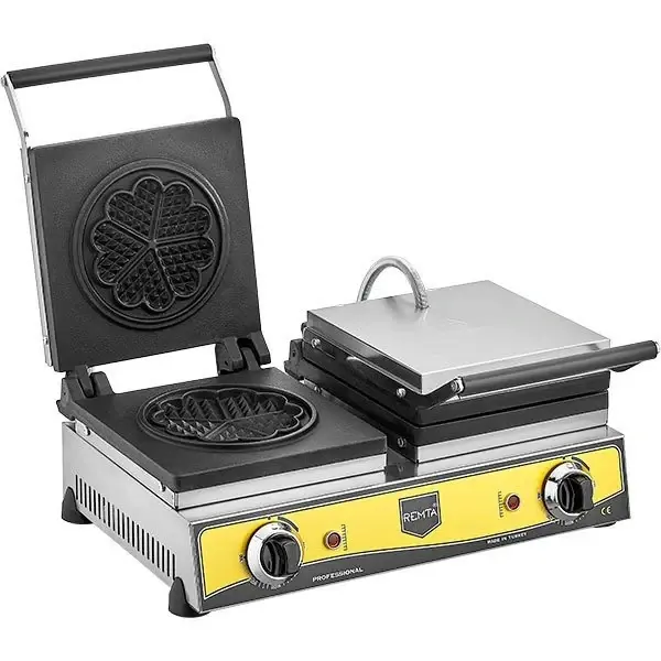 W13 Çiftli Çiçek Model Waffle Makinesi Elektrikli 16 cm Çap