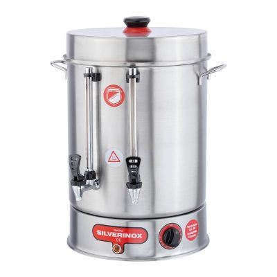 SilverInox Çay Makinesi, Metal Basmalı Musluklu, 80 Bardak Kapasiteli, 9 L