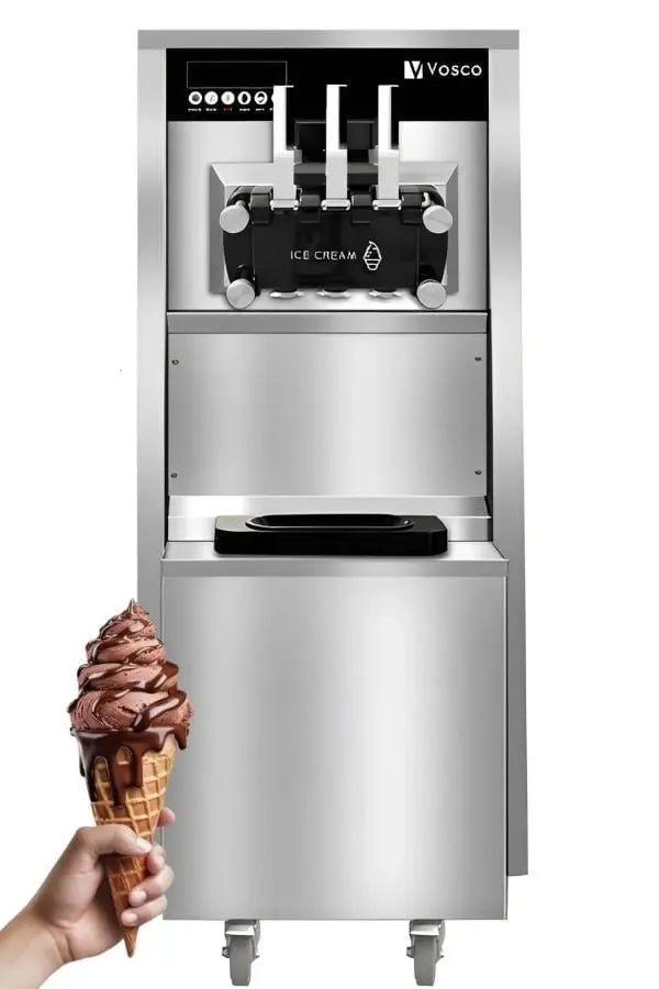 Vosco Pro Silver Soft Ice Cream Machine (Three-Lever)